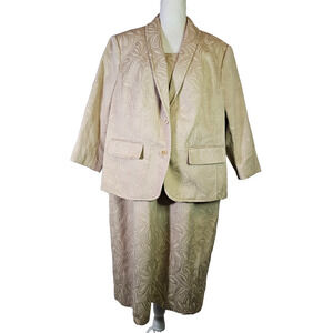 Talbots Women's Sleeveless Shift Dress with Jacket Size 18W Beige Professional